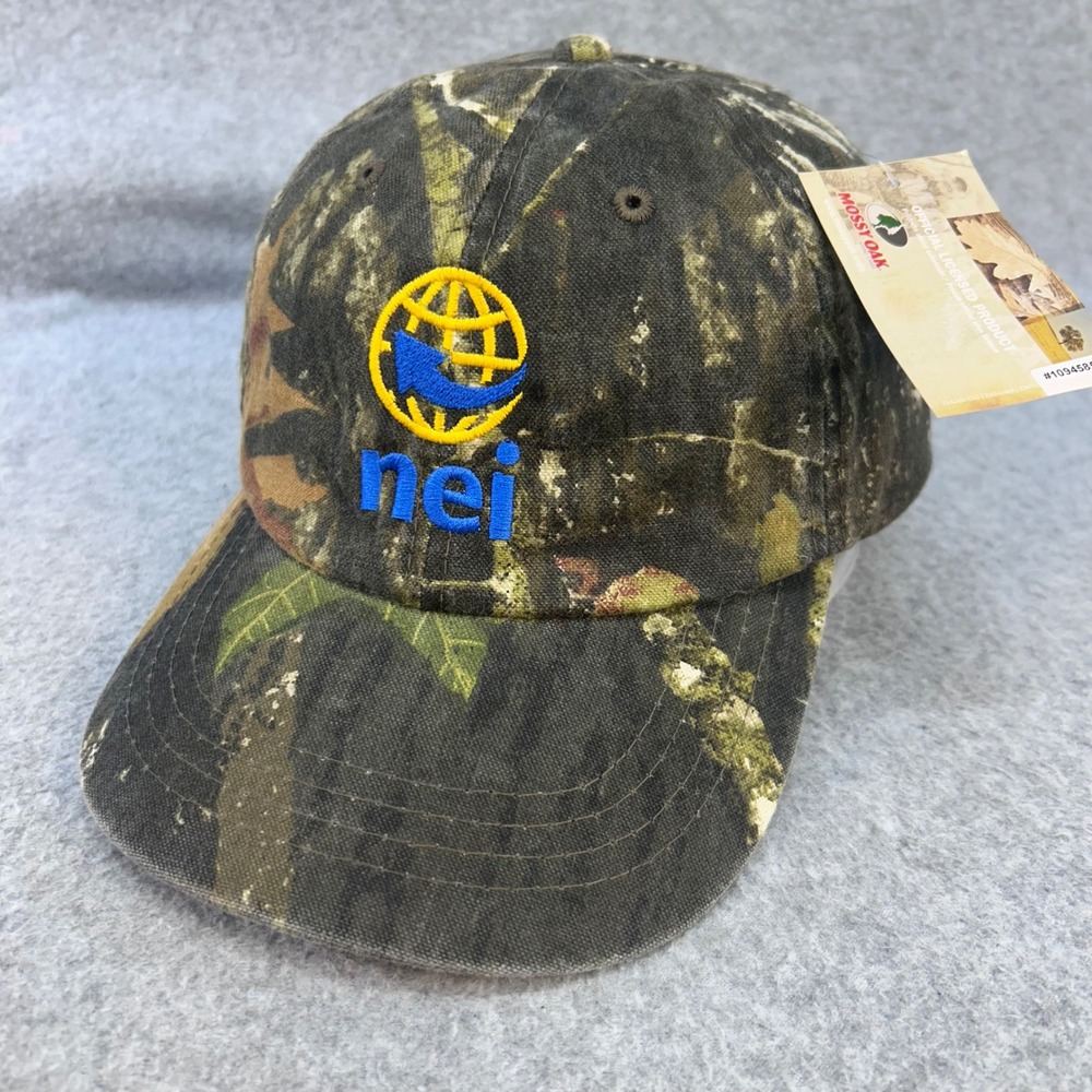 NEI Logo Unisex Camo Mossy Oak Baseball Cap Adjustable Strap OSFM